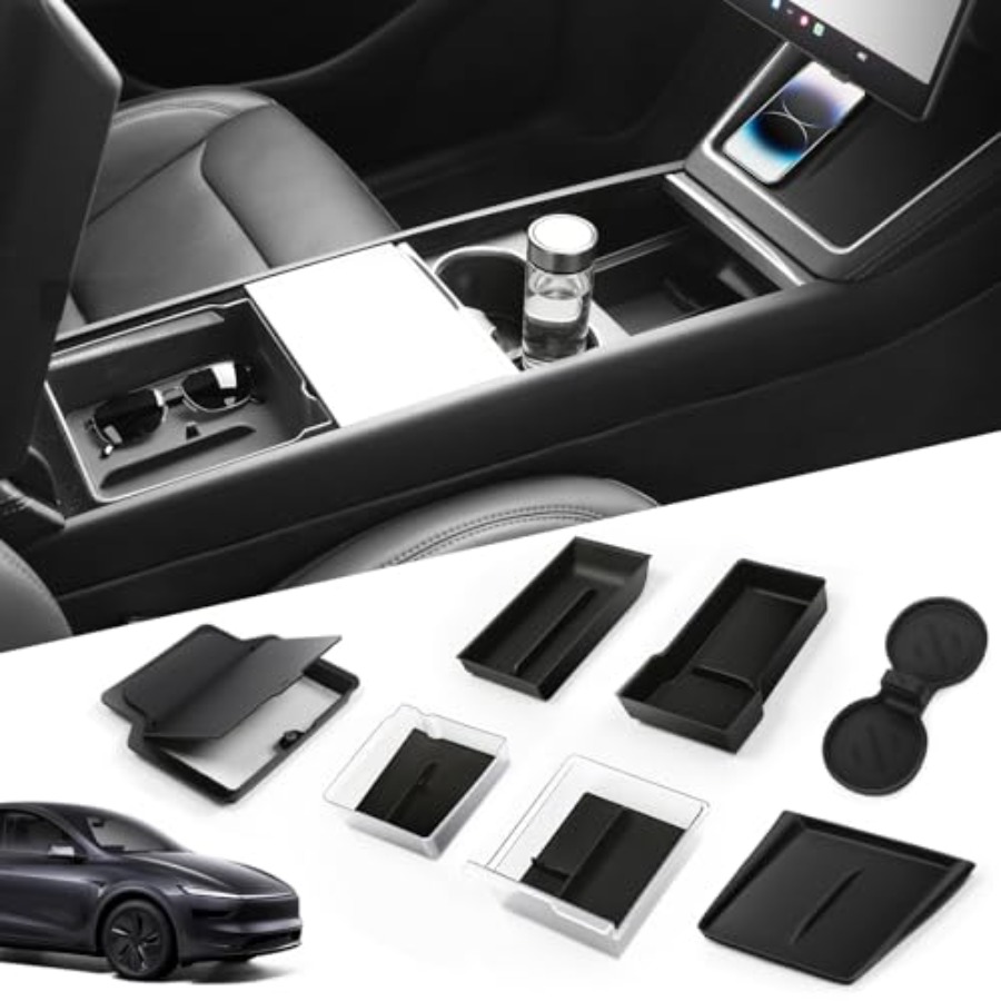 Wireless Charging Pad - 9PCS Center Console Organizer Set for