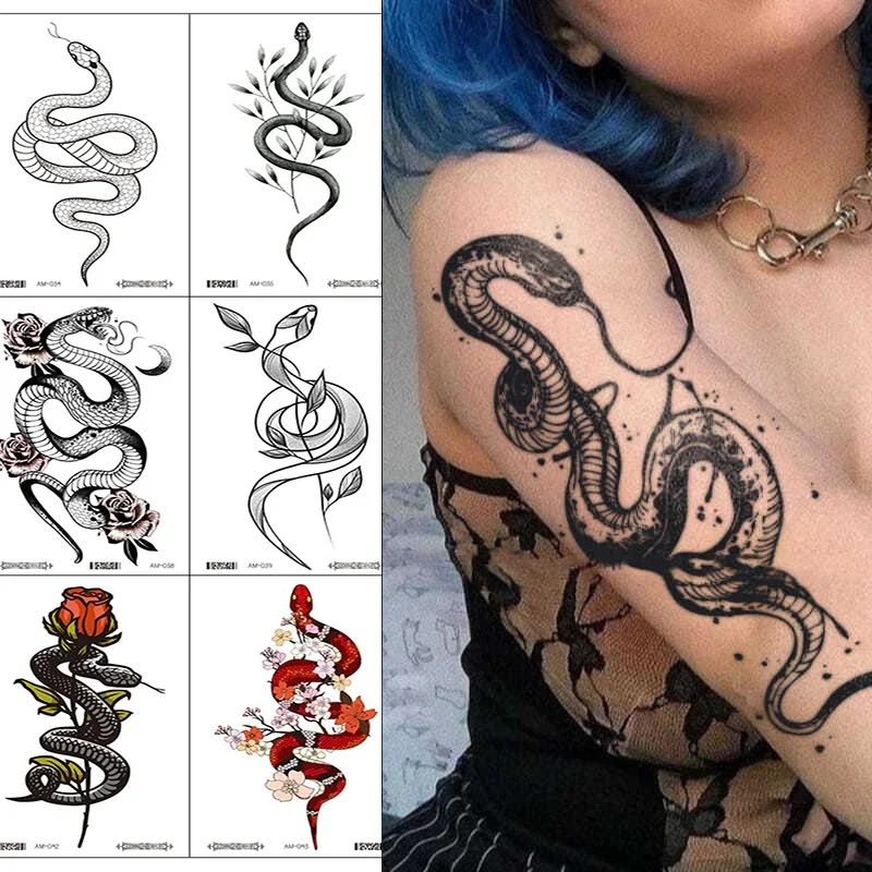 Women Snake Temporary Tattoos  - Hotwav Tablet Accessories avaliação e preço