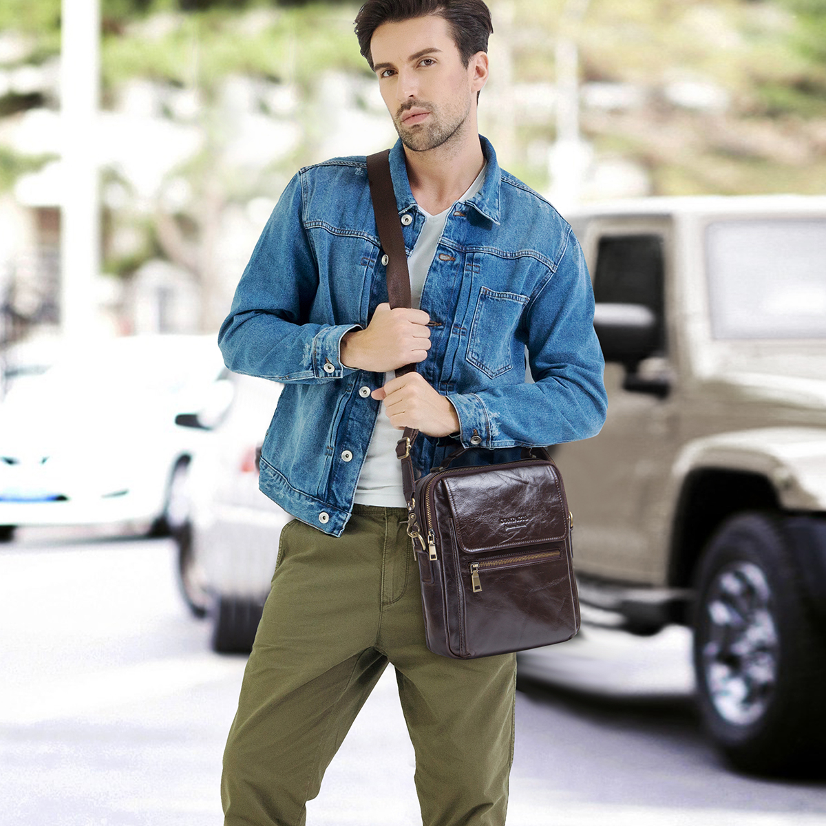 Genuine Leather Sling Shoulder - Tablet Shoulder Bag avaliação e preço