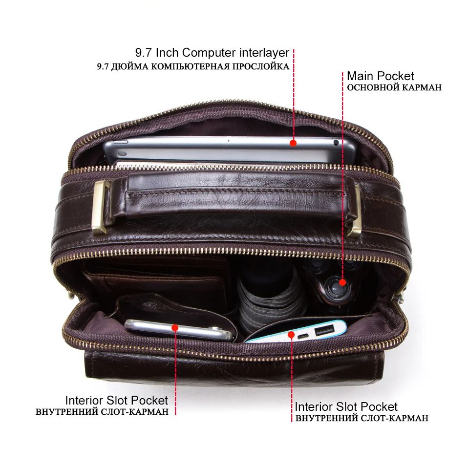 Genuine Leather Sling Shoulder - Tablet Shoulder Bag avaliação e preço