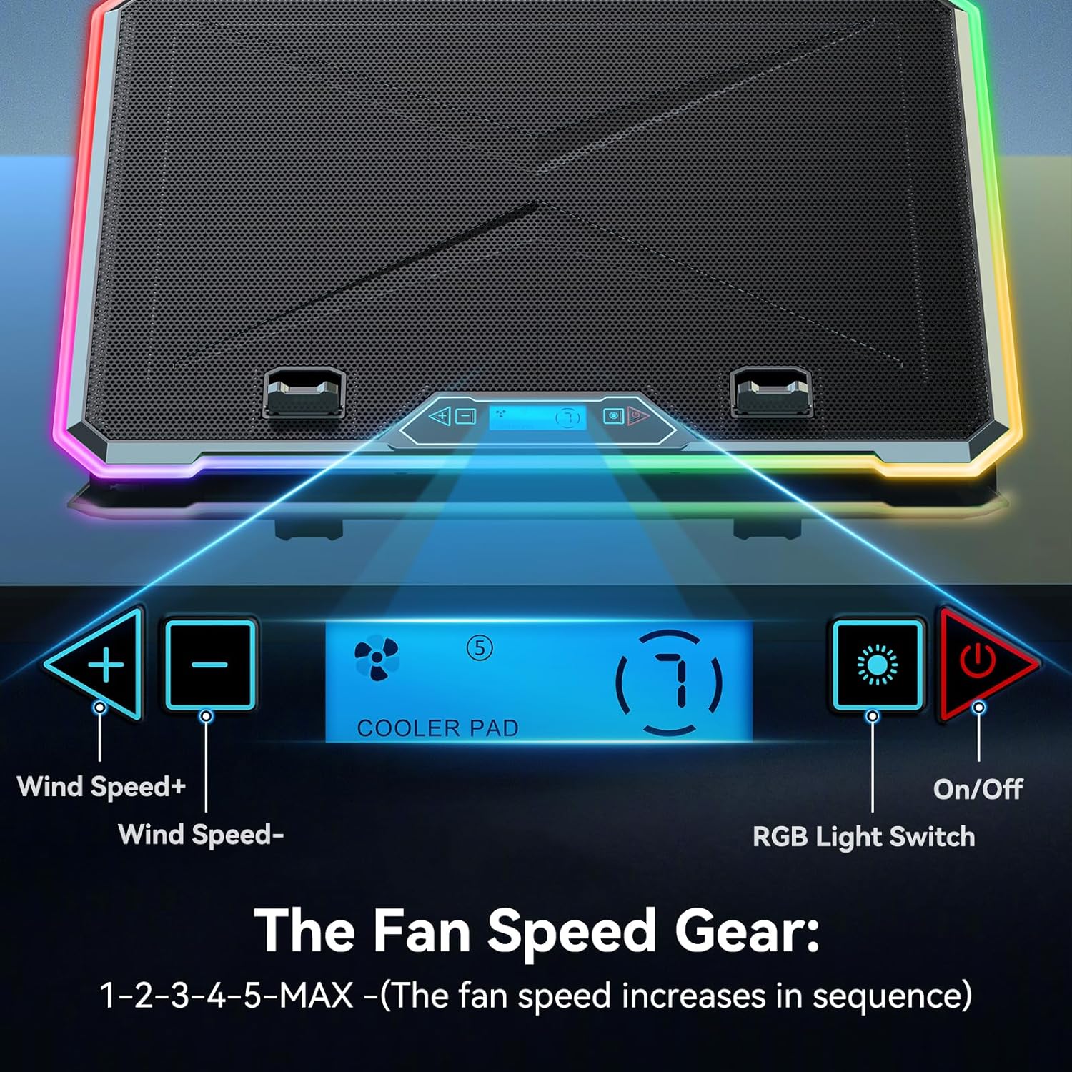 RGB Laptop Cooling Pad Gaming  - Cooling Stand Tablet avaliação e preço