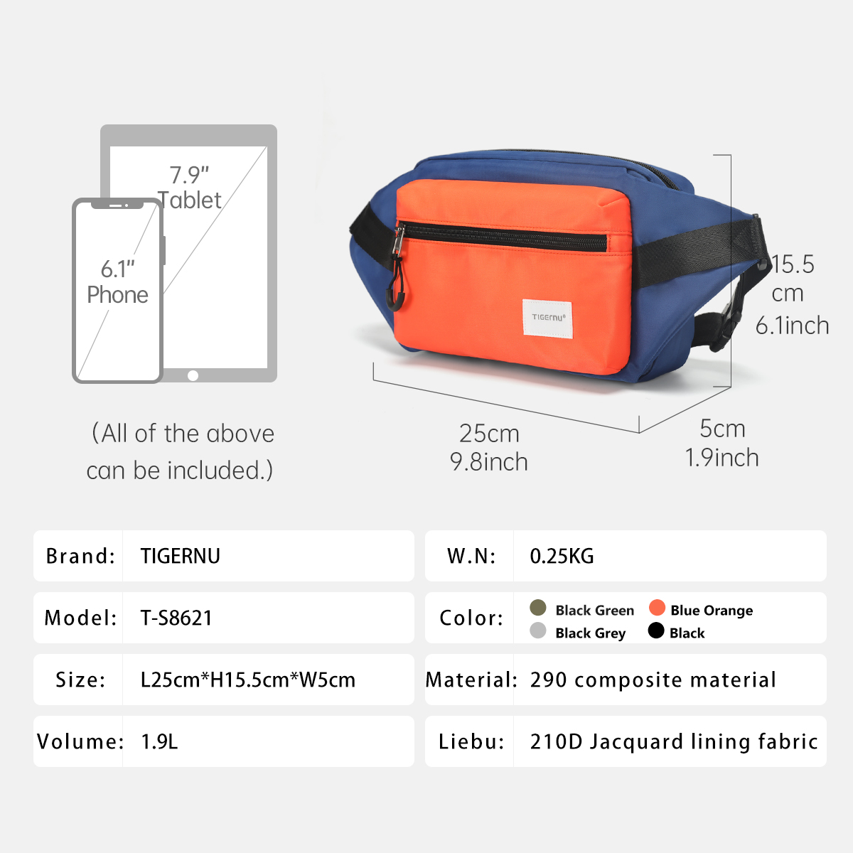 Tigernu Chest Bags For Men 7.9 - Tablet Shoulder Bag avaliação e preço