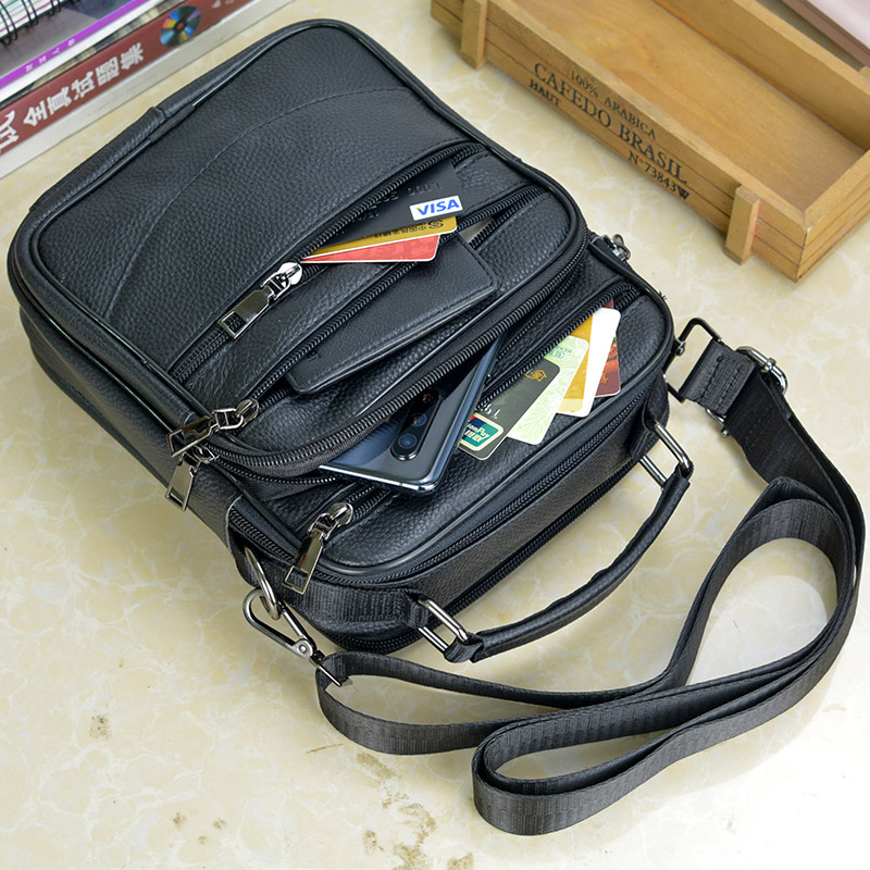 Fashion Men Genuine Leather Ha - Tablet Shoulder Bag avaliação e preço