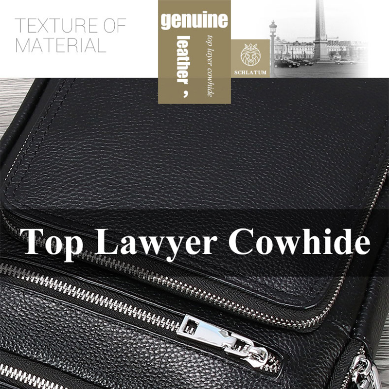SCHLATUM Genuine Leather Men C - Tablet Shoulder Bag avaliação e preço
