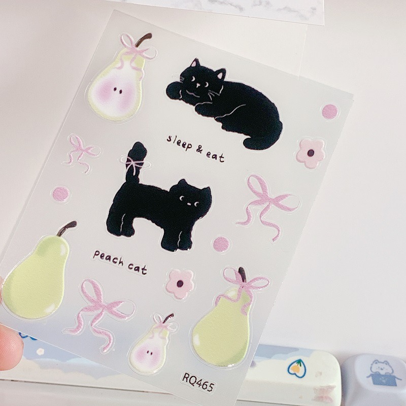 Cute Green Apple Cat Jelly Sti - Iphone Tablet Accessories avaliação e preço