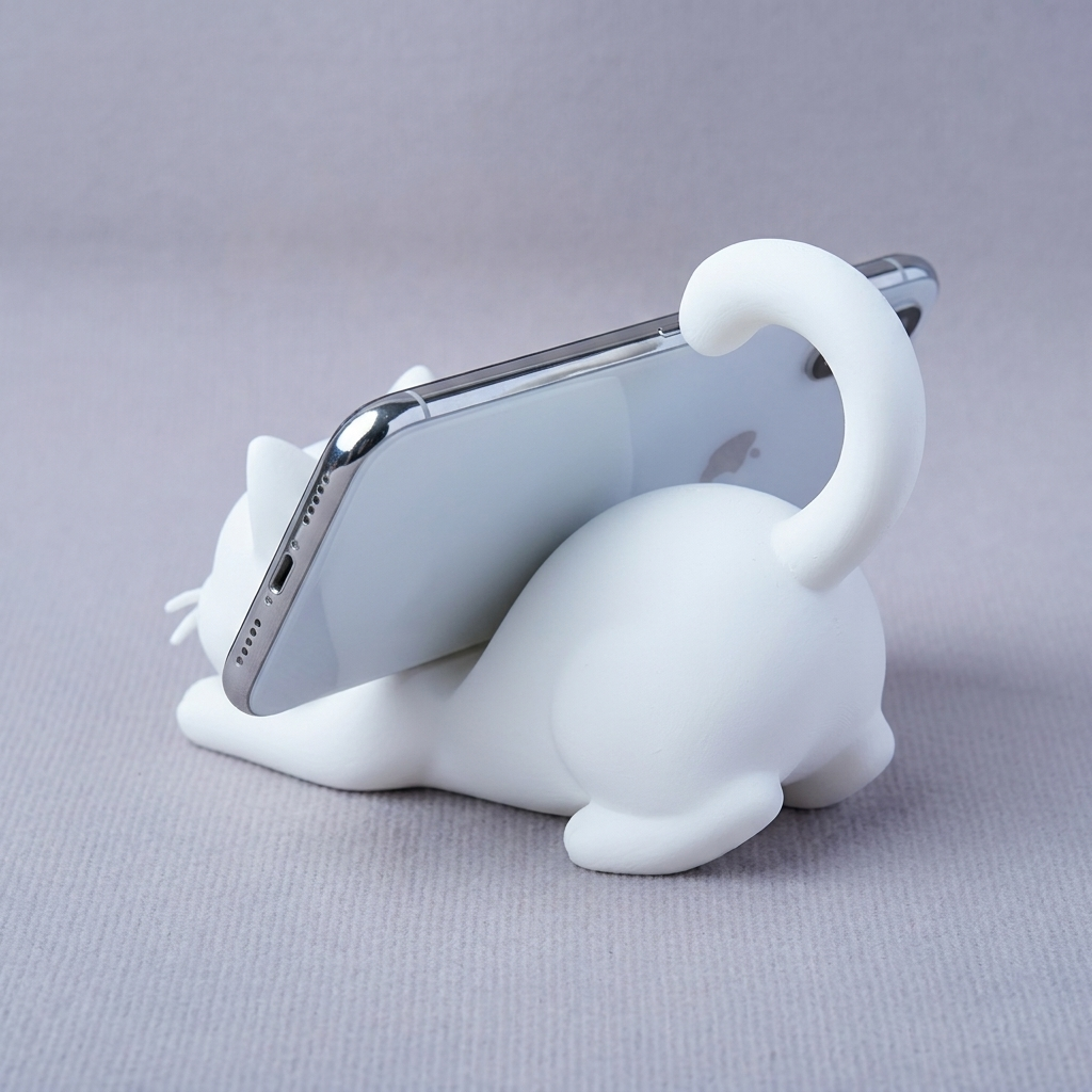 3D Printed Cat Figurine Device - Tablet Stand Accessories avaliação e preço