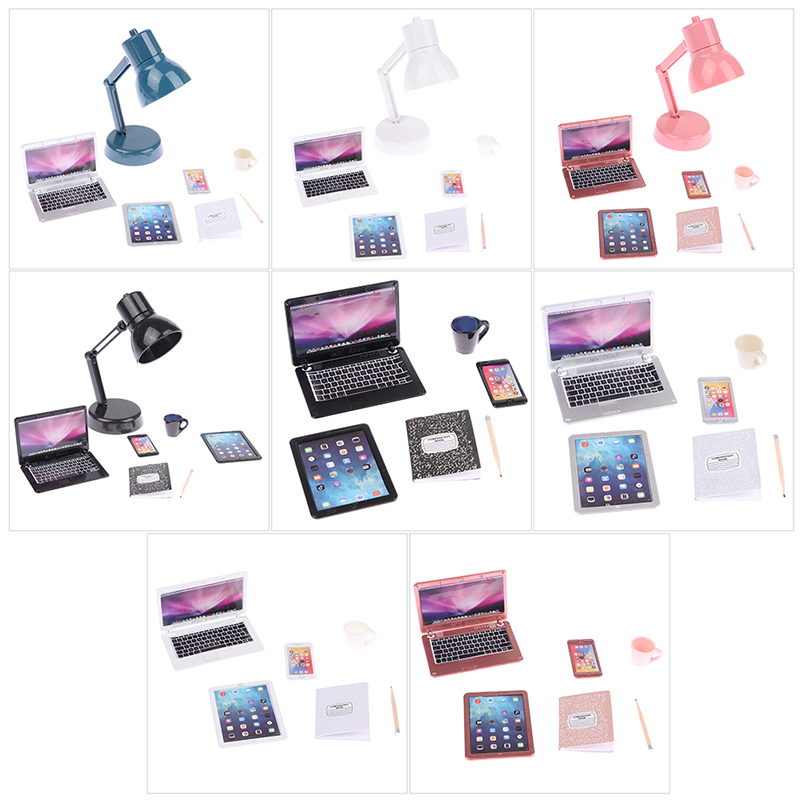 6/7Pcs/Set 1:12 Dollhouse Mini - Tablet Accessories For Kids avaliação e preço